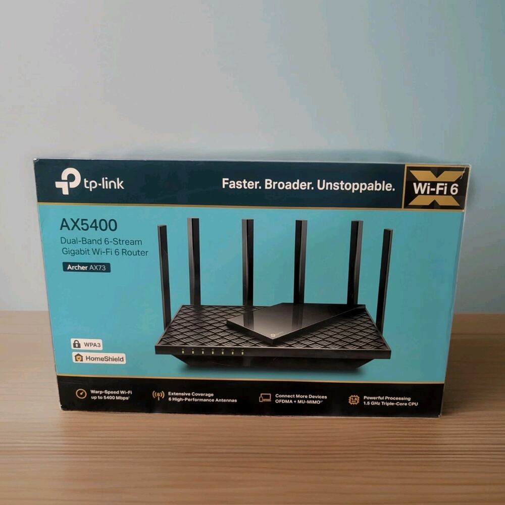 TP-Link Archer AX73 AX5400 Dual-Band 6-Stream Gigabit Wi-Fi 6 Router - Open Box
